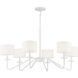 Transitional 6 Light 42 inch Bisque White Chandelier Ceiling Light