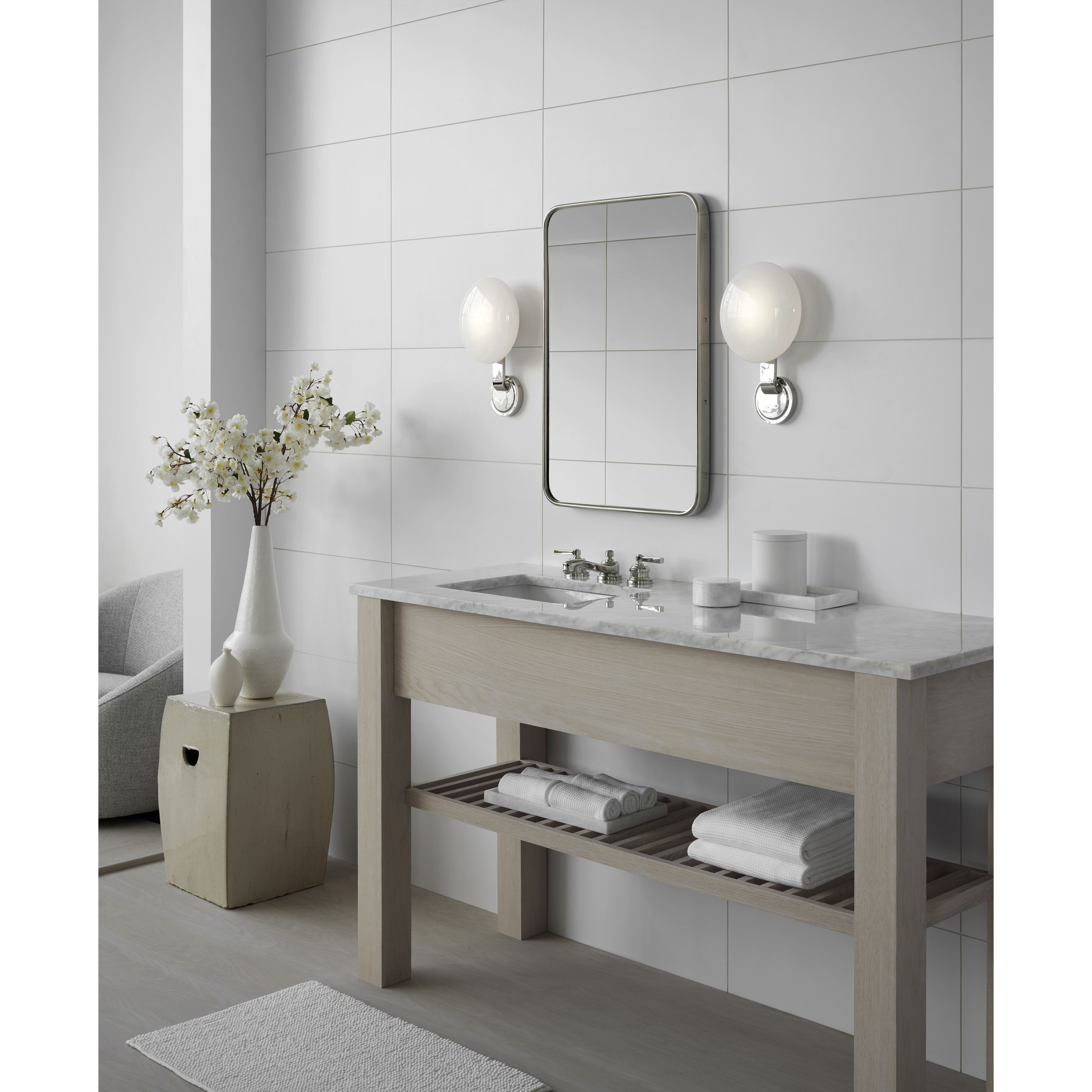 Champalimaud Marisol LED 9 inch Polished Nickel Single Sconce Wall Light, Medium