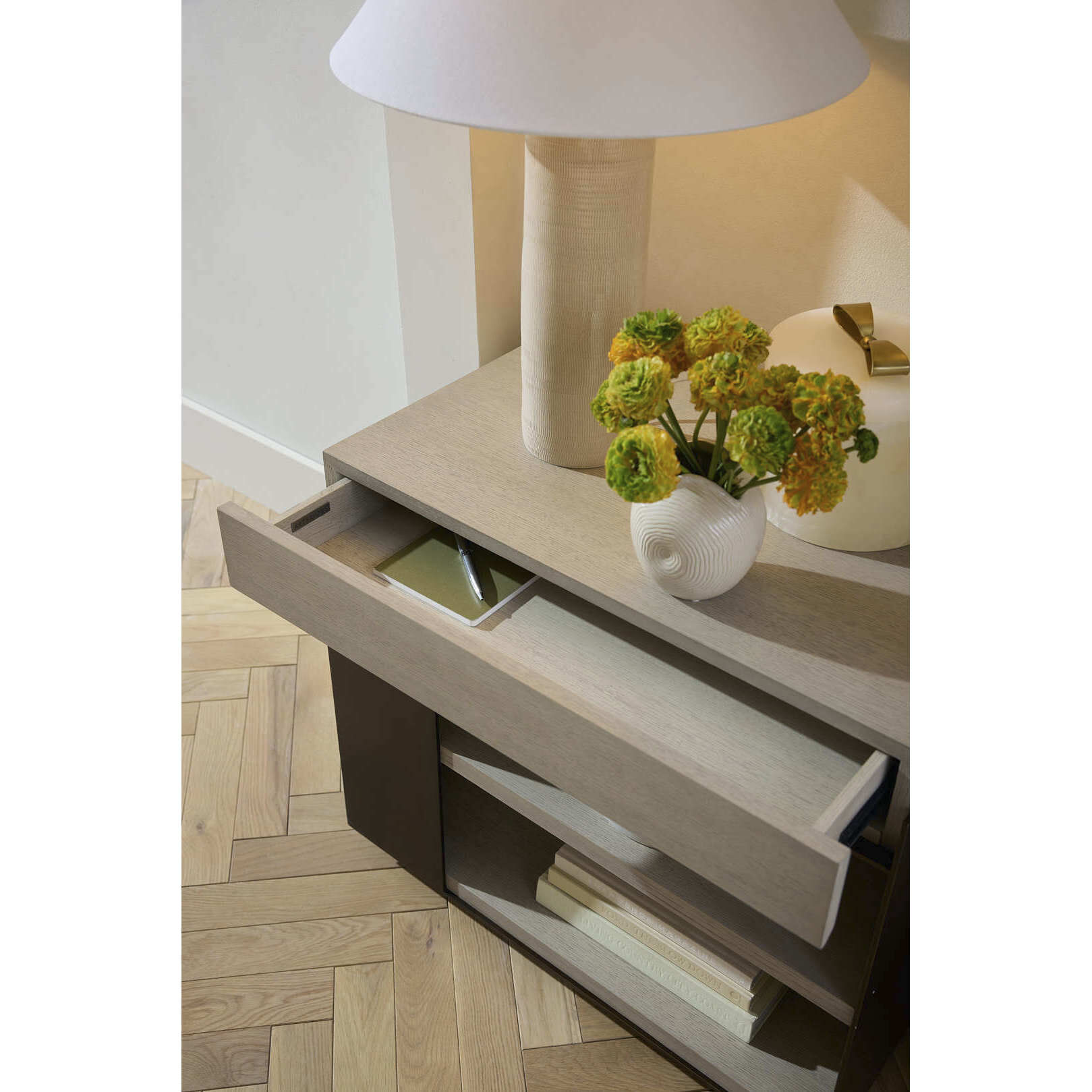 Norwich 30 X 26.5 inch Smoke and Vintage Brass Side Table