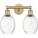 Edison Preston 2 Light 15.25 inch Brushed Brass Bath Vanity Light Wall Light in Clear