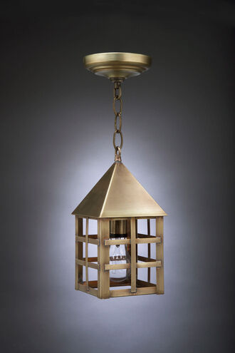 York 1 Light 5 inch Antique Copper Hanging Lantern Ceiling Light in Clear Seedy Glass