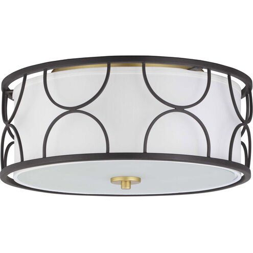 Landree 3 Light 16 inch Matte Black Flush Mount Ceiling Light