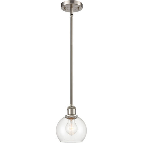 Ballston Athens 1 Light 6 inch Brushed Satin Nickel Mini Pendant Ceiling Light in Clear Glass