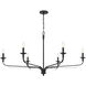 Velena 6 Light 47.25 inch Dark Matte Black Chandelier Ceiling Light