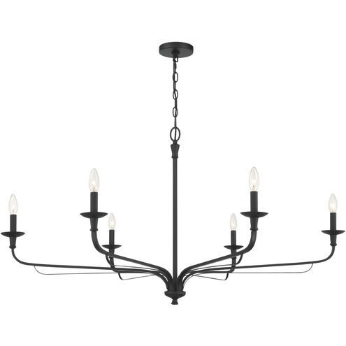 Velena 6 Light 47.25 inch Dark Matte Black Chandelier Ceiling Light