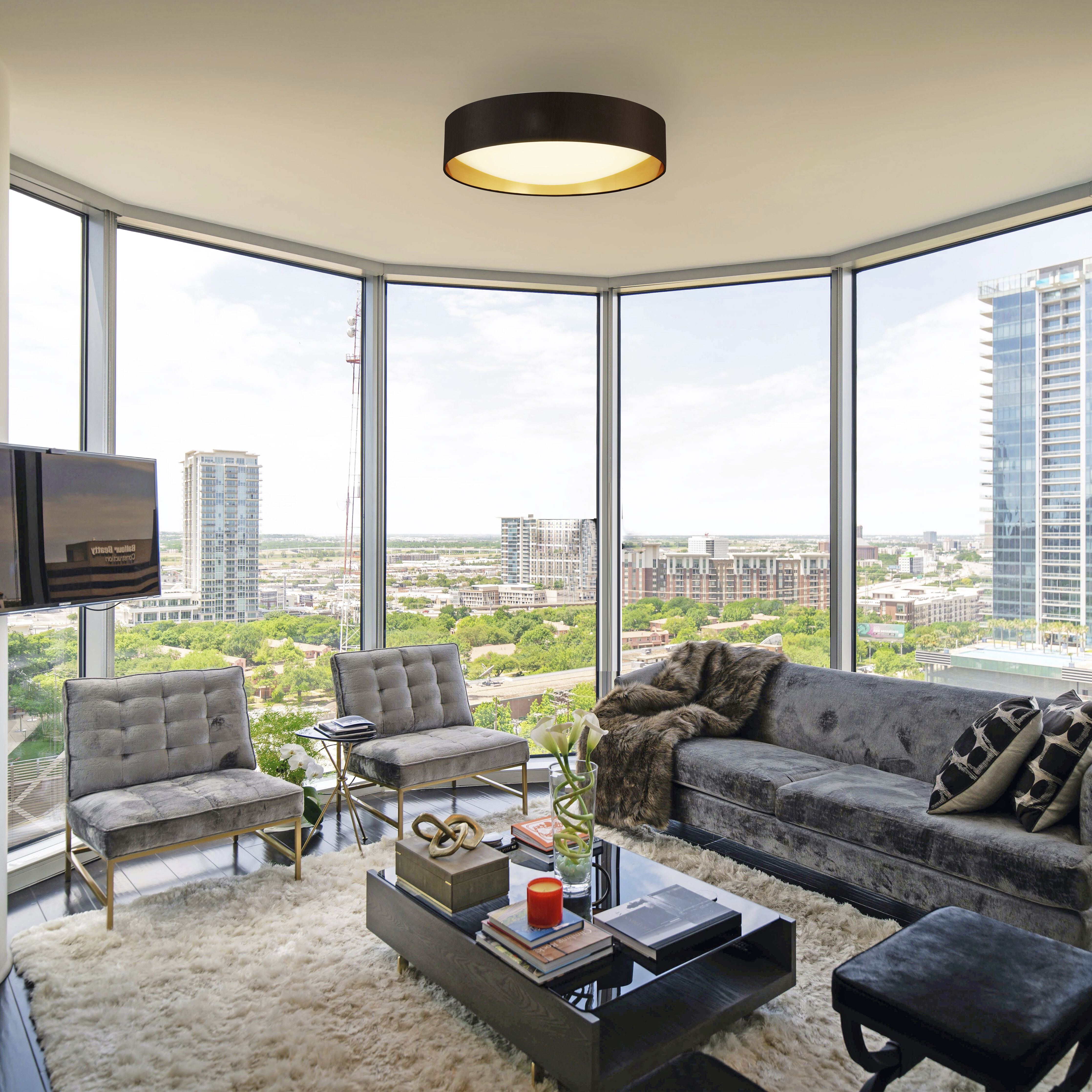 Orme LED 19.88 inch Black/Gold Flush Mount Ceiling Light