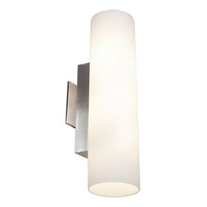 Tabo 2 Light Brushed Steel Wall Sconce Wall Light in  19.5 inch 