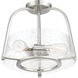 Dash 3 Light 16 inch Satin Nickel Semi-Flush Ceiling Light