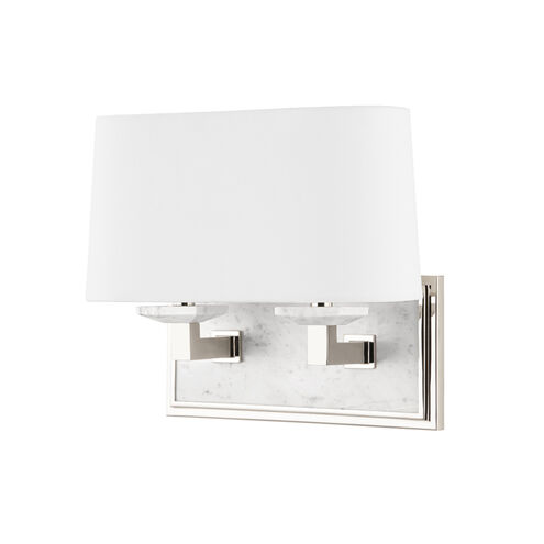 Elwood 2 Light 12.5 inch Polished Nickel Bath Bracket Wall Light, Oval