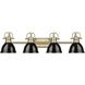 Yep Duncan Vanity Wall Light in Aged Brass, Black