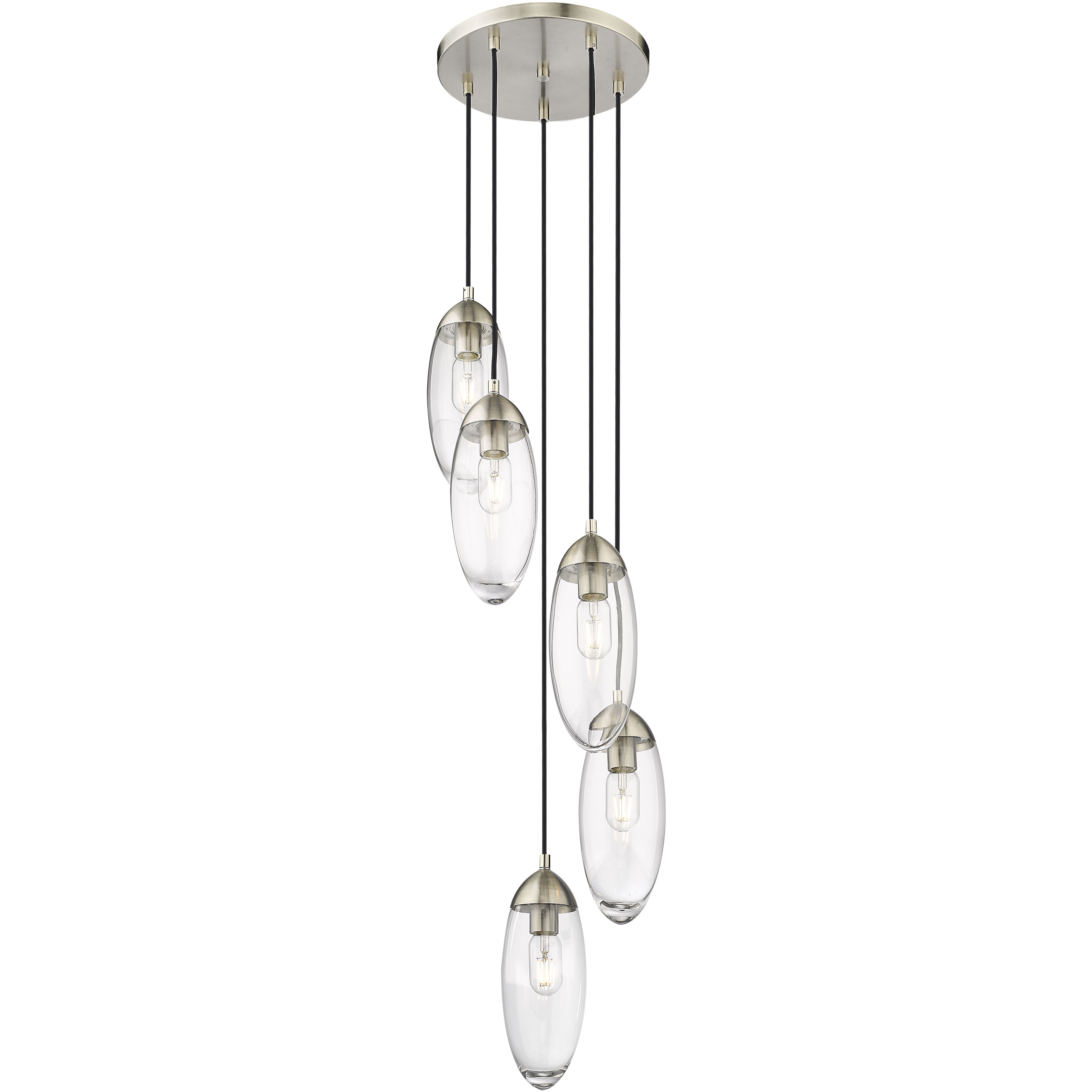 Arden 5 Light 12 inch Brushed Nickel Chandelier Ceiling Light