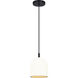 Jack 1 Light 6 inch Matte Black Pendant Ceiling Light in White Cement