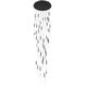 Main St. LED 37 inch Black Multi Port Pendant Ceiling Light in Frosted
