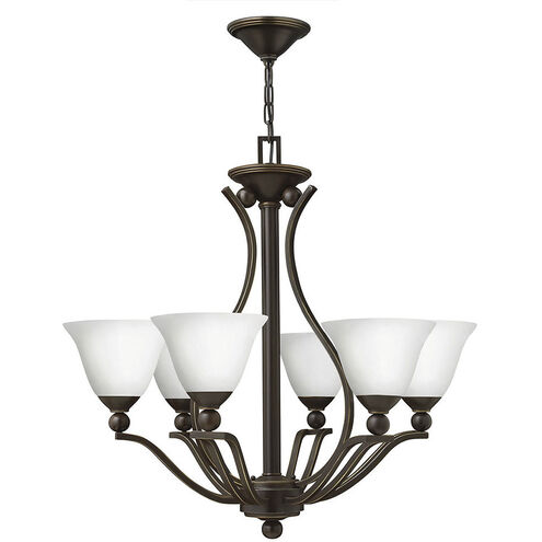 Bolla 6 Light 29 inch Olde Bronze Indoor Chandelier Ceiling Light in Etched Opal