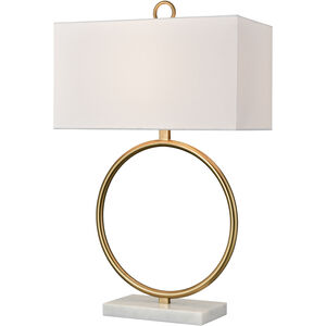 Murphy 30 inch 150.00 watt Aged Brass with White Table Lamp Portable Light