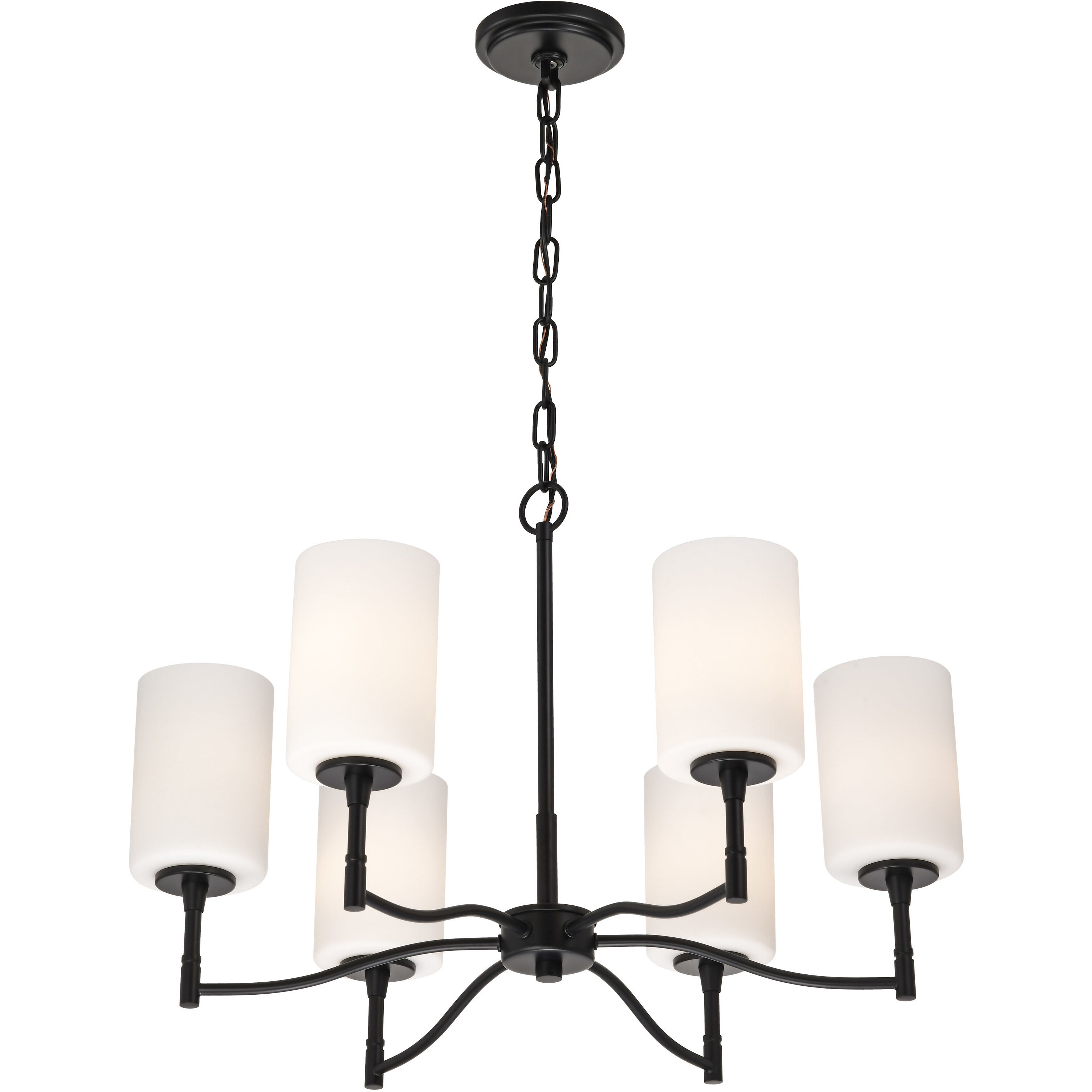 Liam 25 inch Matte Black Chandelier Ceiling Light