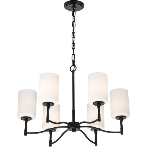 Liam 25 inch Matte Black Chandelier Ceiling Light