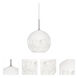 Rocky 1 Light 10 inch Satin Nickel Cord Pendant Ceiling Light in Incandescent, White Glass