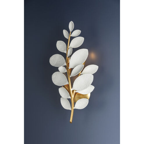 Marabec 3 Light 10.75 inch Vintage Gold Leaf and White Plaster Wall Sconce Wall Light
