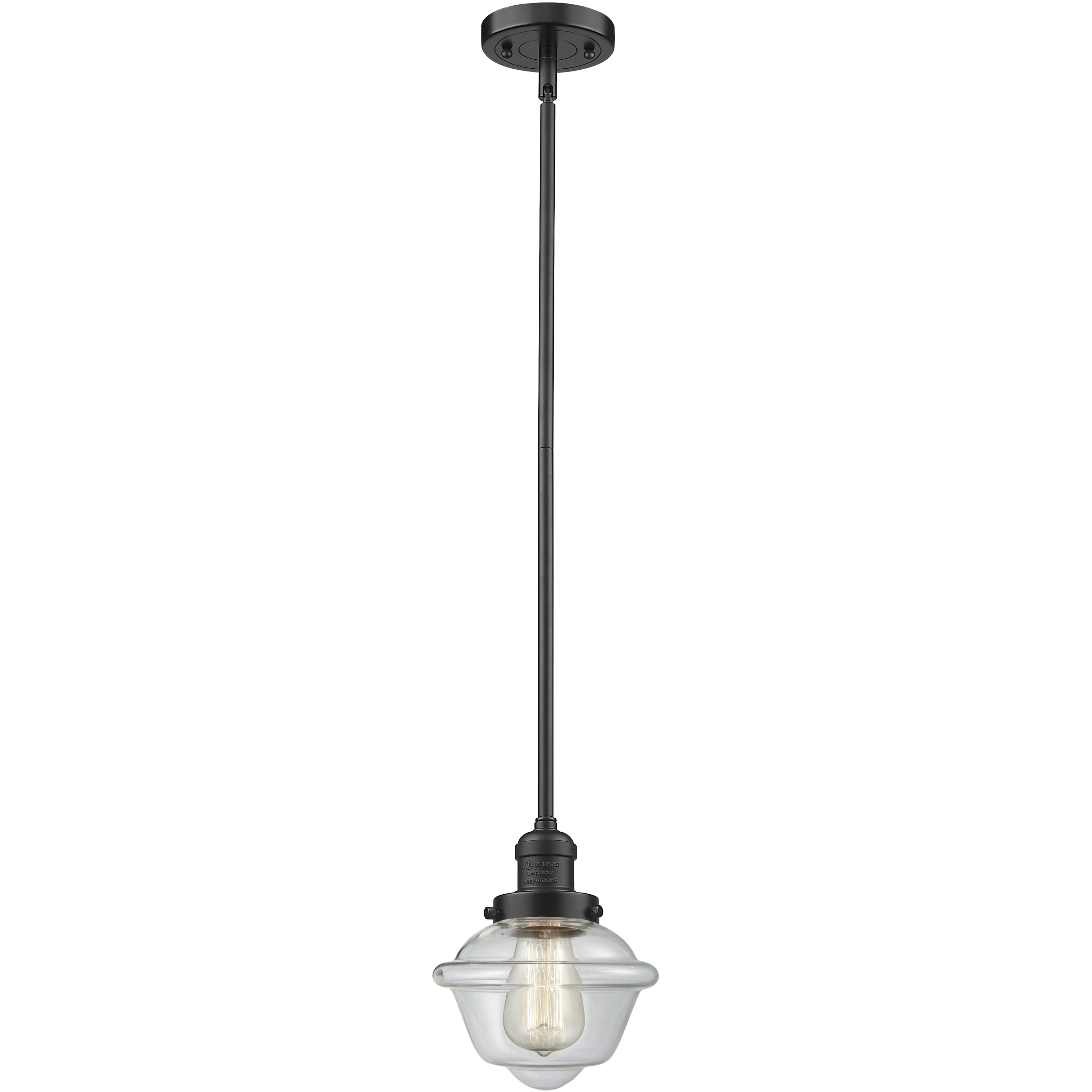 Franklin Restoration Oxford LED 7.5 inch Oil Rubbed Bronze Mini Pendant Ceiling Light in Clear, Franklin Restoration