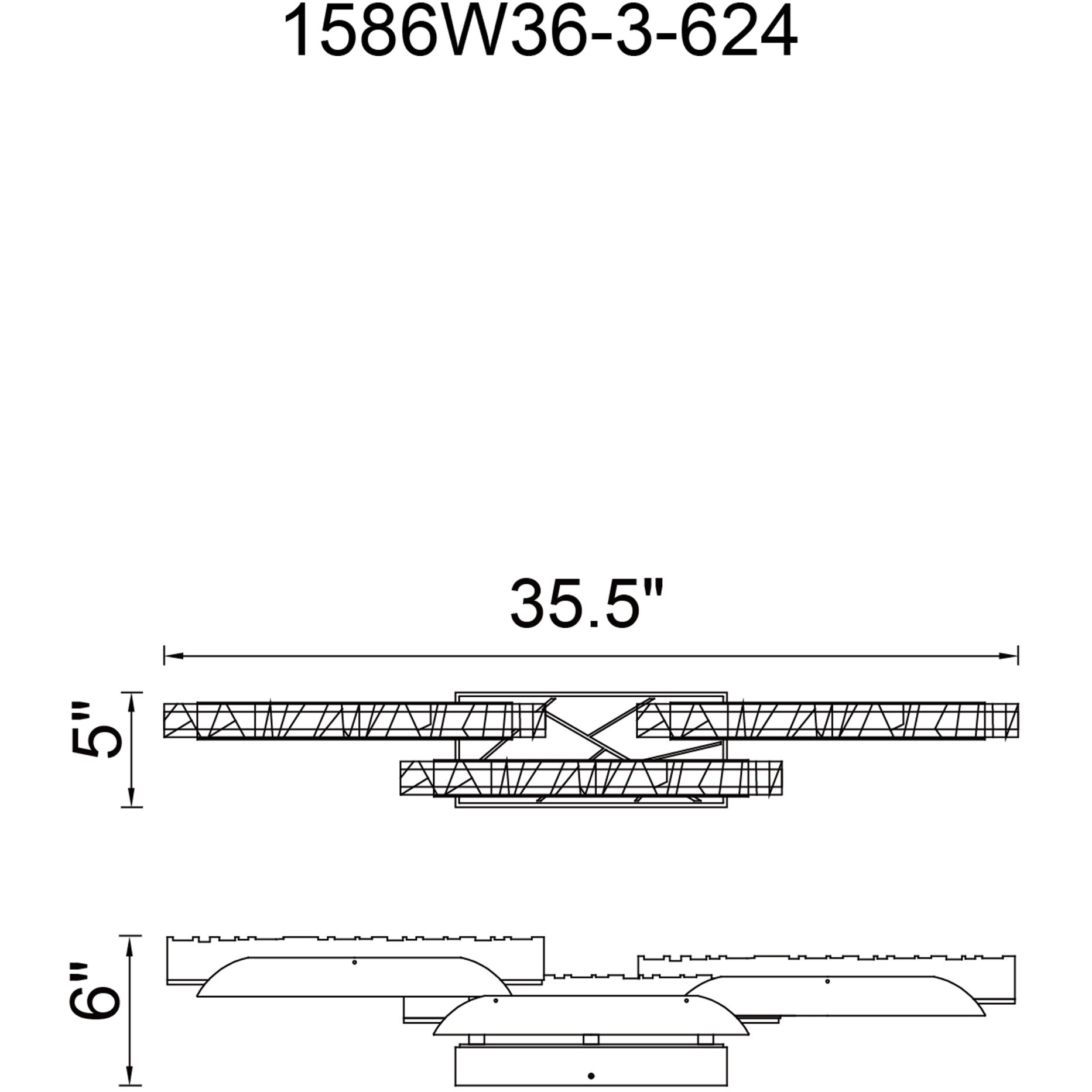 Valira LED 35.5 inch Brass Vanity Light Wall Light