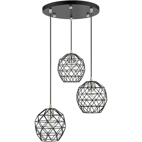 Geometrix 3 Light 20 inch Black Pendant Ceiling Light