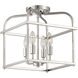 Transitional 4 Light 12 inch Polished Nickel Semi-Flush Ceiling Light