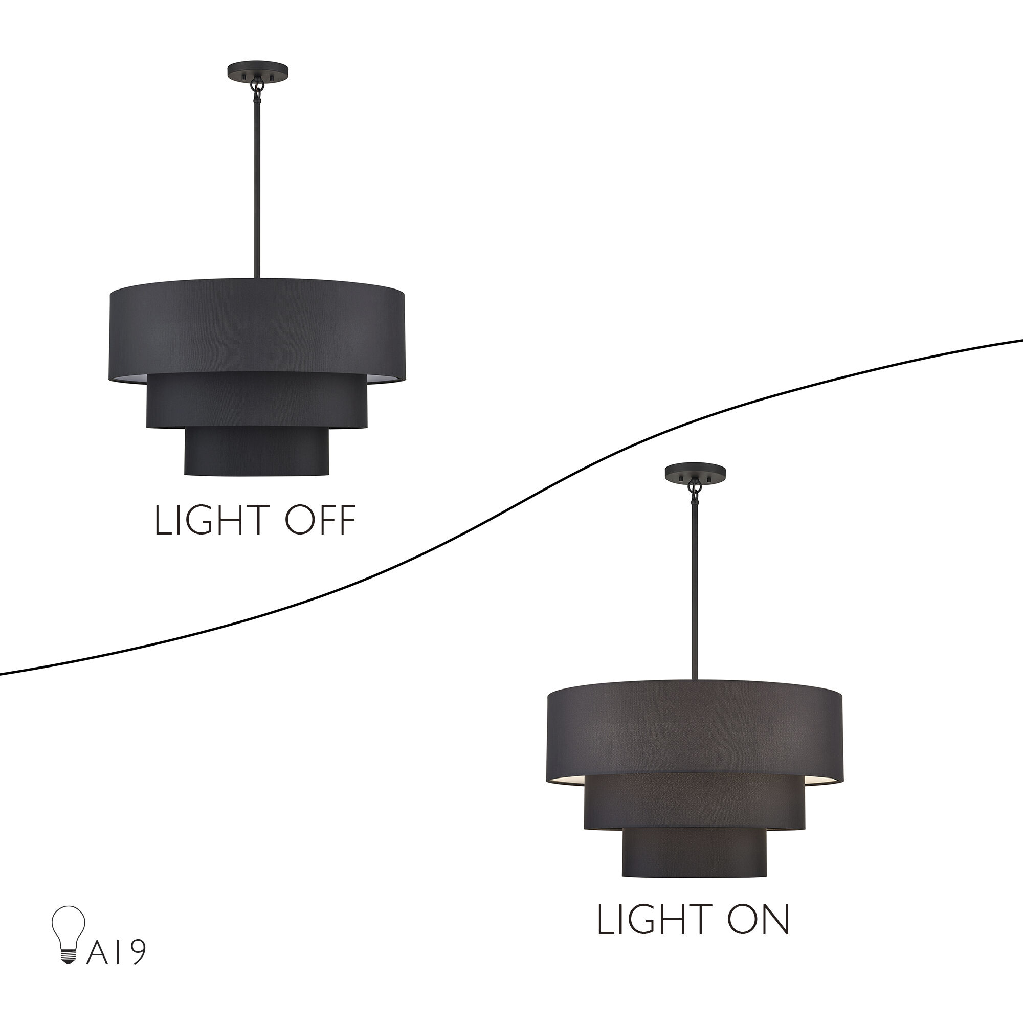 Bainbridge 5 Light 28 inch Black Pendant Chandelier Ceiling Light, Medium