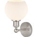 Edison Athens 1 Light 6 inch Brushed Satin Nickel Sconce Wall Light in Matte White Glass