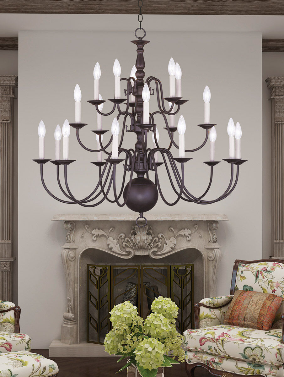 Williamsburgh 20 Light 36 inch Bronze Chandelier Ceiling Light