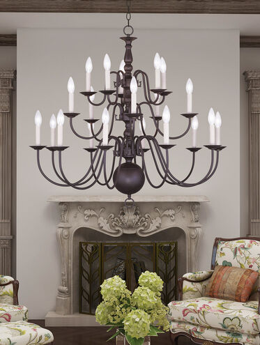 Williamsburgh 20 Light 36 inch Bronze Chandelier Ceiling Light