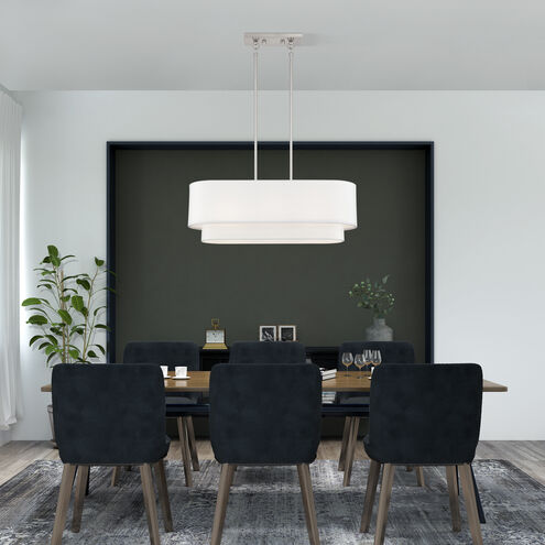 Manorwood 3 Light 30 inch Brushed Nickel Linear Chandelier Ceiling Light