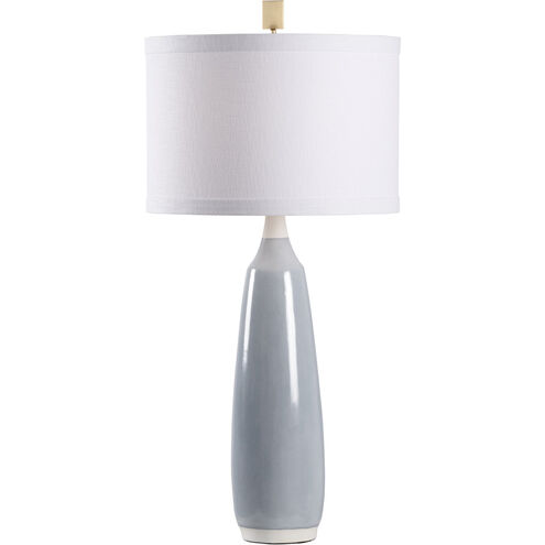 Pam Cain 35 inch 100.00 watt Gray Blue/White Glaze Table Lamp Portable Light