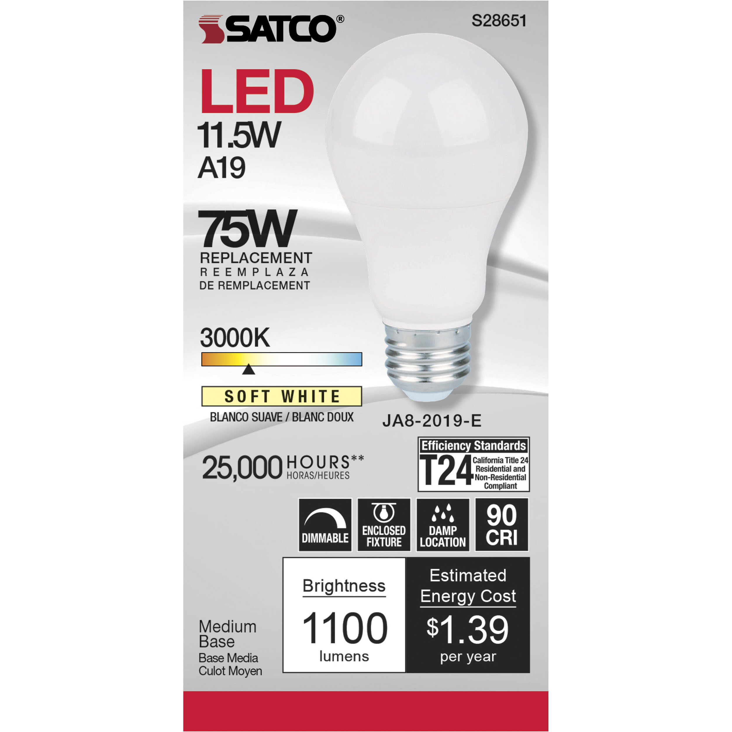 Lumos LED Medium 11.50 watt 120 3000K Light Bulb