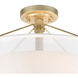 Diffusion 3 Light 18 inch Soft Gold with White Semi Flush Mount Ceiling Light