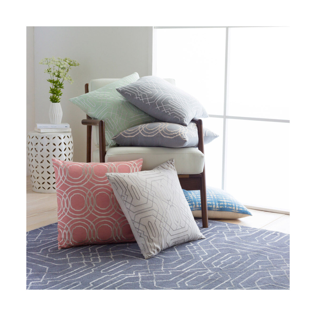 Ridgewood 20 X 20 inch Ivory/Medium Gray Pillow Kit