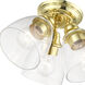 Montgomery 3 Light 14 inch Polished Brass Semi-Flush Ceiling Light