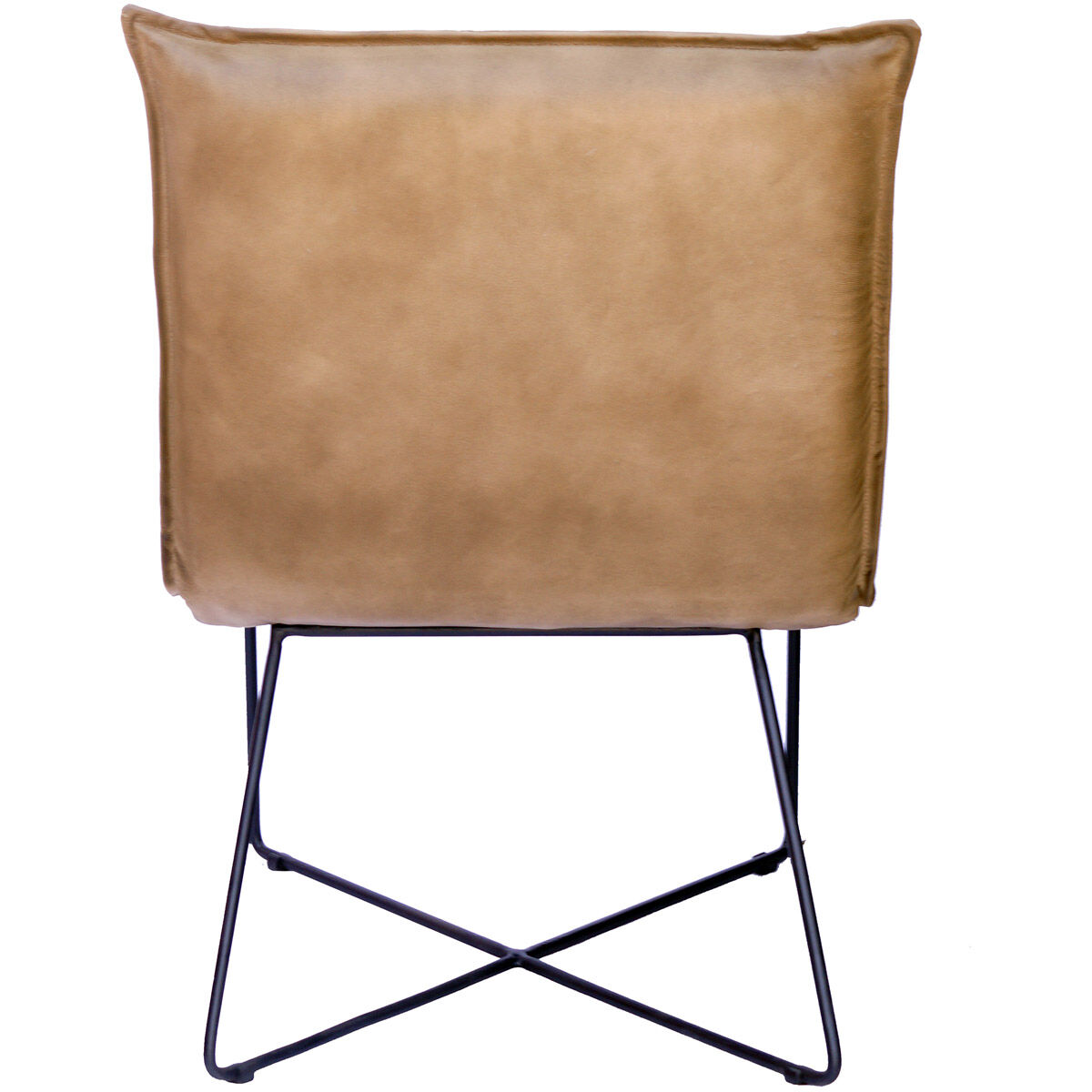 Neeko Tan Buffalo Leather on Black Frame Accent Chair