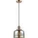 Franklin Restoration Bell 1 Light 8 inch Antique Copper Mini Pendant Ceiling Light in Incandescent, Silver Plated Mercury, Franklin Restoration