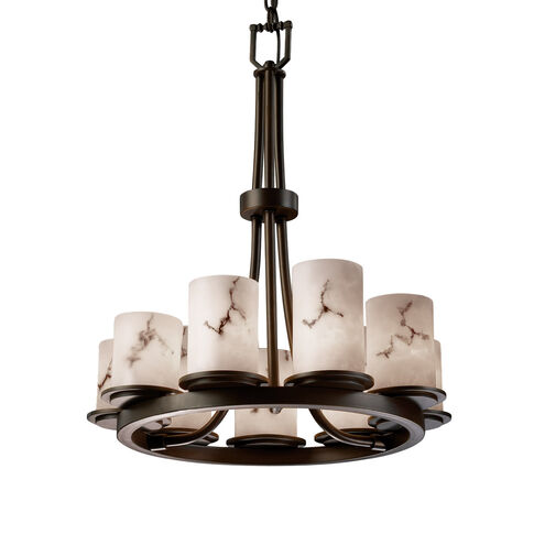 LumenAria LED 23 inch Dark Bronze Chandelier Ceiling Light in 6300 Lm LED, Cylinder with Flat Rim, Dakota