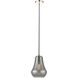 Fairfield LED 7 inch Polished Nickel Mini Pendant Ceiling Light in Plated Smoke Glass