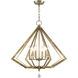 Diamond 6 Light 25 inch Antique Brass Chandelier Ceiling Light