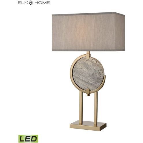 Arabah 32 inch 9.00 watt Gray Marble with Cafe Bronze Table Lamp Portable Light