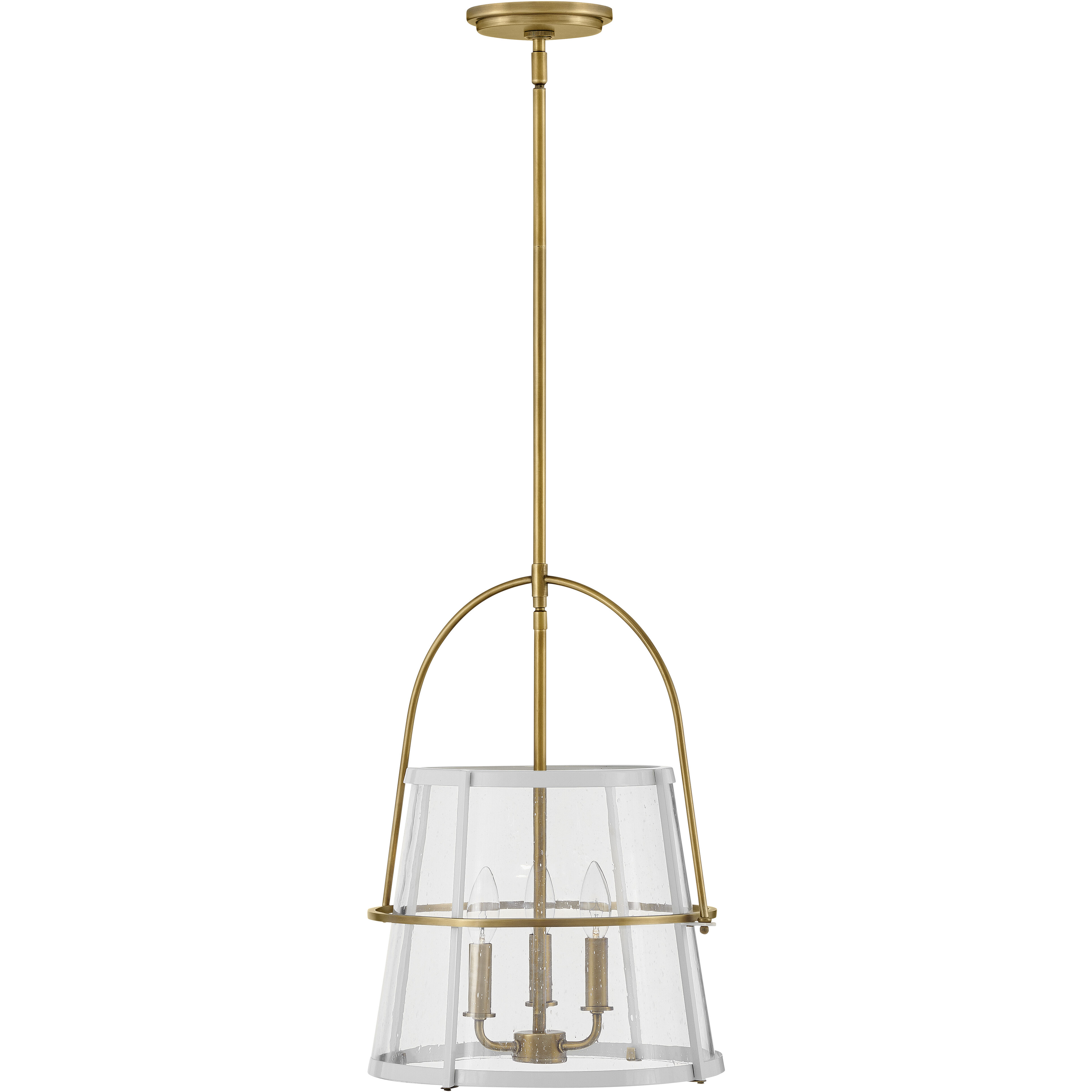 Tournon 15 inch Heritage Brass with Polished White Indoor Pendant Ceiling Light