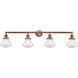 Franklin Restoration Olean LED 43 inch Antique Copper Bath Vanity Light Wall Light in Seedy Glass, Franklin Restoration