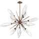 Rock Crystal LED 38.1 inch Burnished Bronze Chandelier Ceiling Light in 3000K LED, Chilled Clear, Starburst