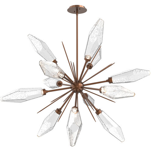 Rock Crystal LED 38.1 inch Burnished Bronze Chandelier Ceiling Light in 3000K LED, Chilled Clear, Starburst