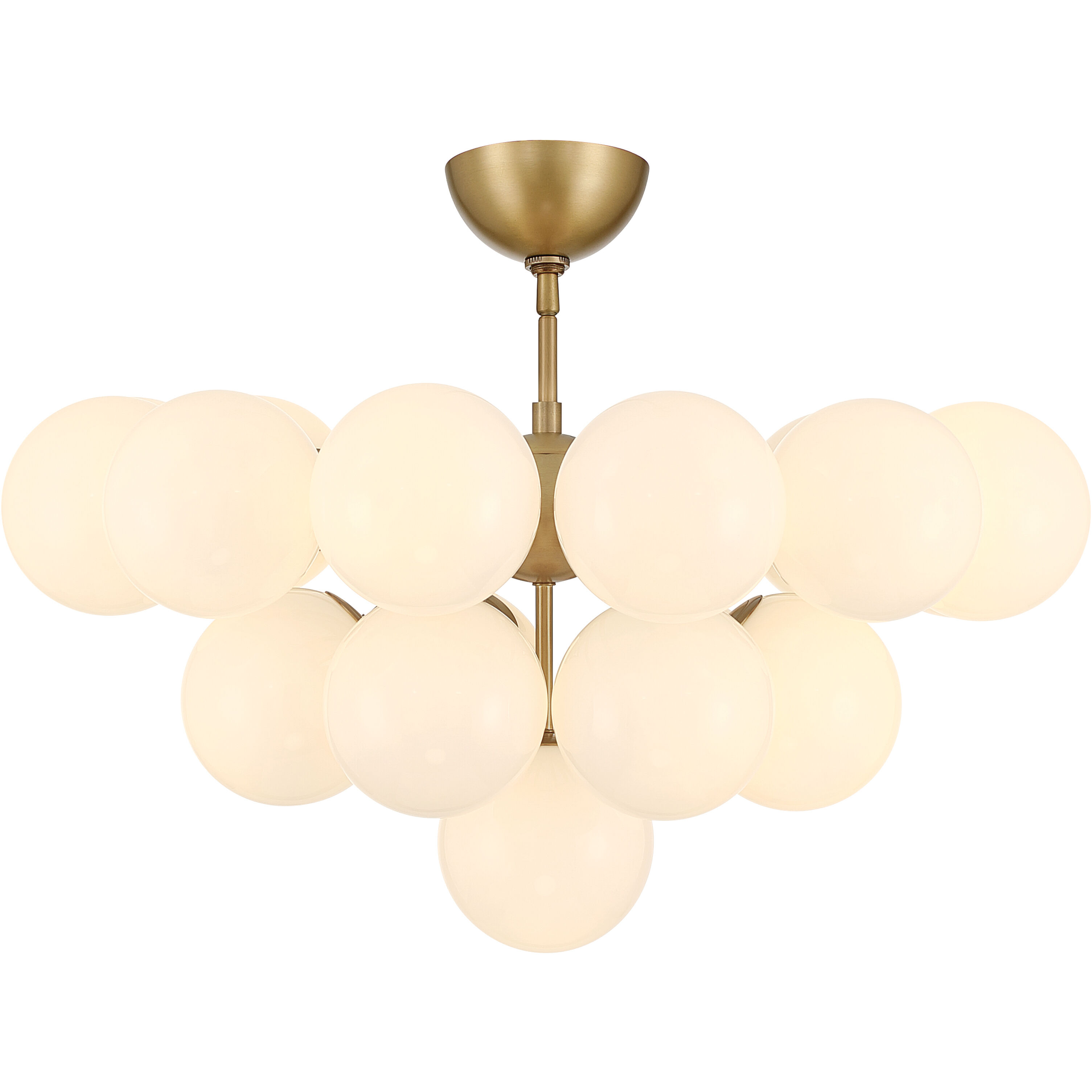 Lunara 19 Light 28 inch Legacy Brass Convertible Chandelier/Semi-Flush Mount Ceiling Light