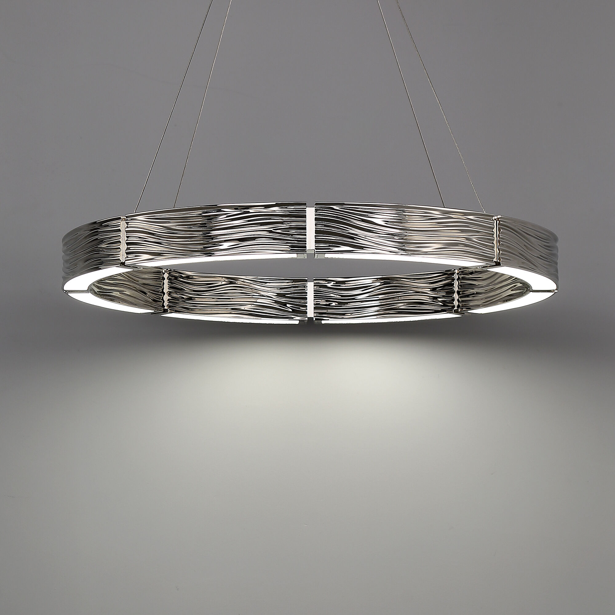 Zelda LED 29 inch Polished Nickel Chandelier Ceiling Light in 29in.