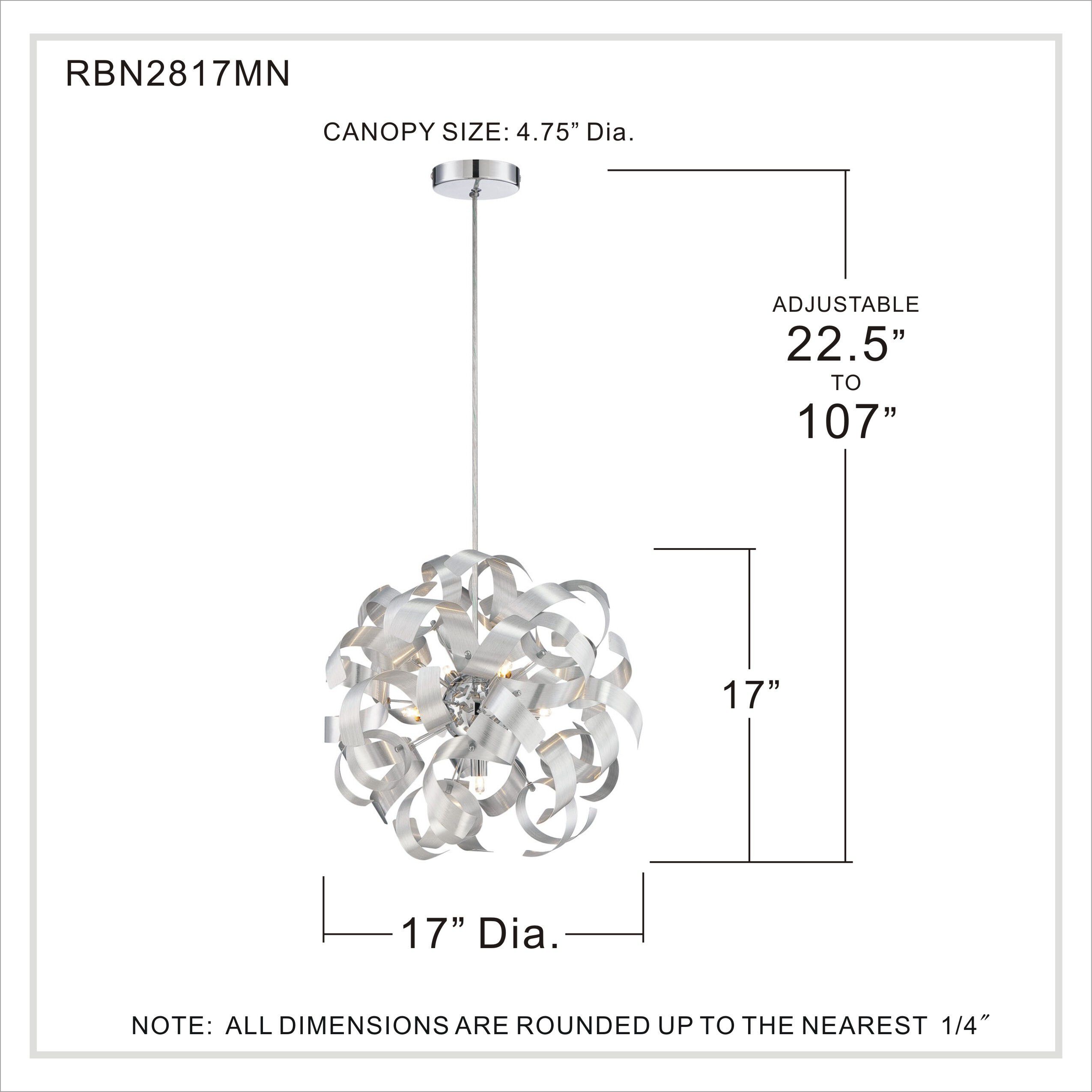 Ribbons 5 Light 17 inch Millenia Pendant Ceiling Light